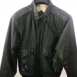 Vintage Black Genuine Leather Jacket-Cosi Puomo